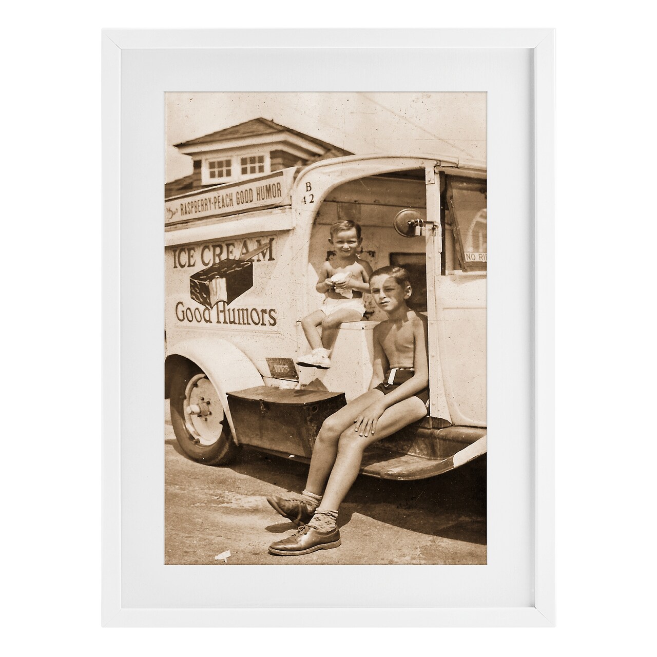 Stupell Industries Vintage Ice Cream Truck Framed Print Under Glass, design by Grotto Studios